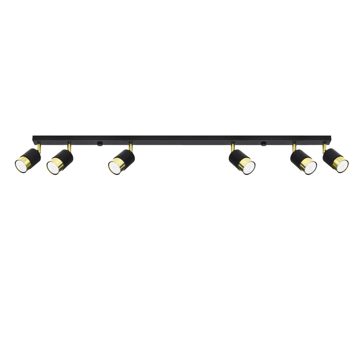 Plafonnier Double Cylindre 6 noir/doré