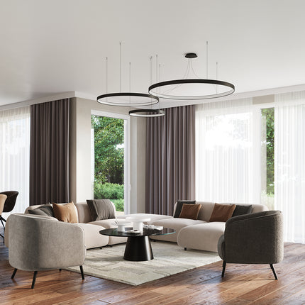 Solis 55 Ring Chandelier Black 4000K