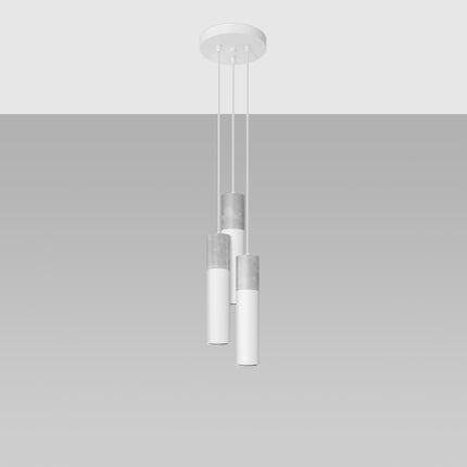 3P white column hanging lamp