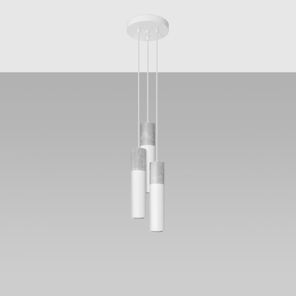 Lampe suspendue Colonne 3P blanc