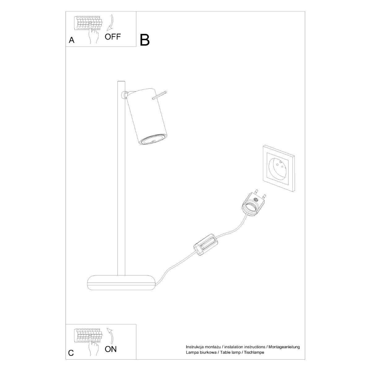 Lampe de table Directionnelle LED noir
