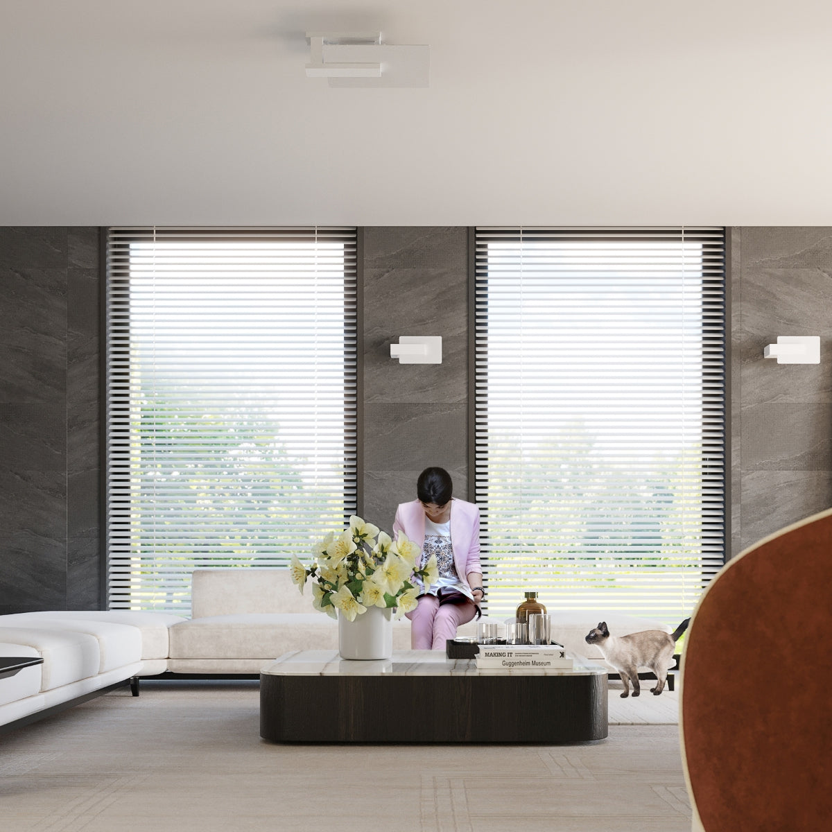 White Geometric Envol Wall Light
