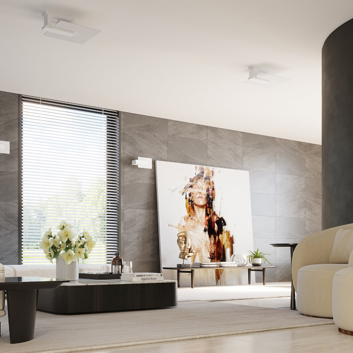 White Geometric Envol Wall Light