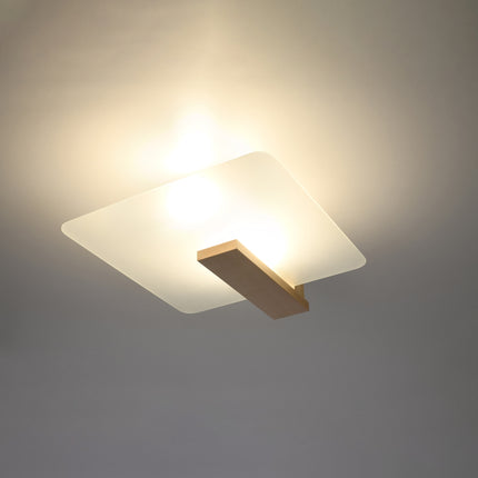 Lámpara de techo geométrica Envol en madera natural