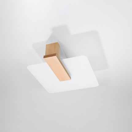 Lámpara de techo geométrica Envol en madera natural