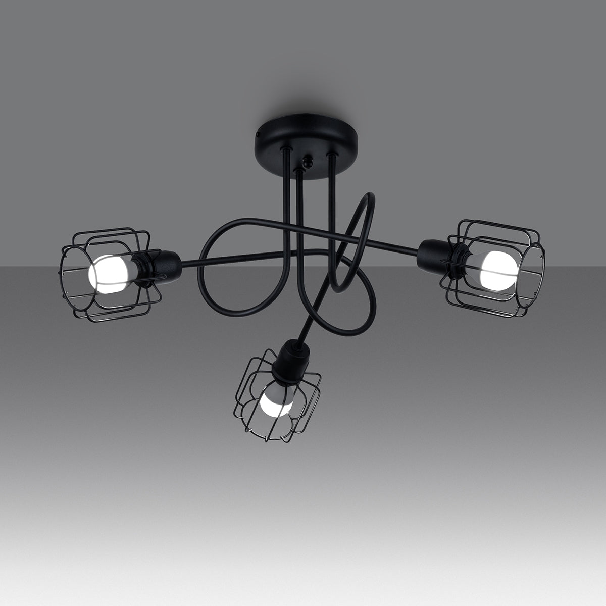 Lustre Cage Orientable 3S noir