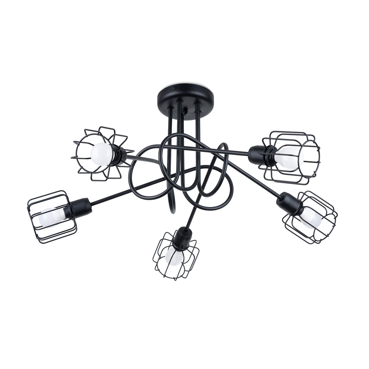 Lustre Cage Orientable 5S noir