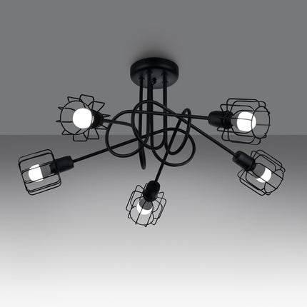 Lustre Cage Orientable 5S noir