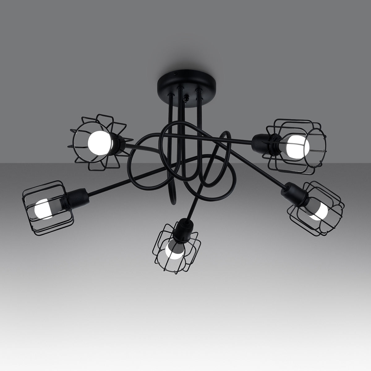 Lustre Cage Orientable 5S noir