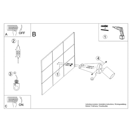 Aplique de pared negro Focus Modern 1