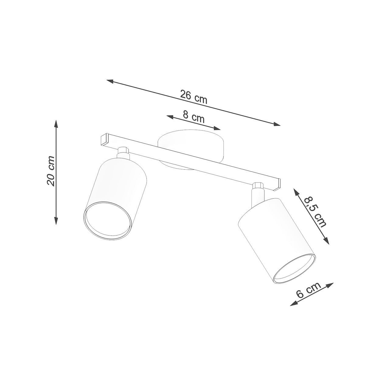 Plafonnier Focus Moderne 2 noir
