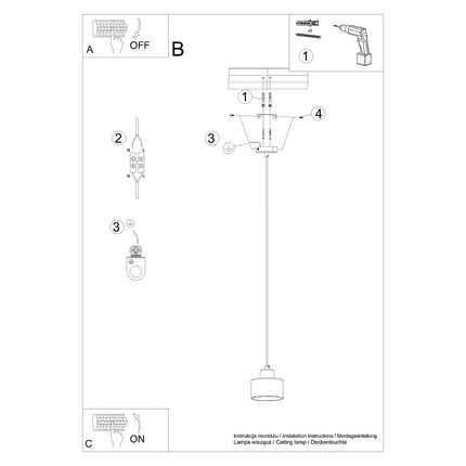 Lampe suspendue Cloche Design 1 noir