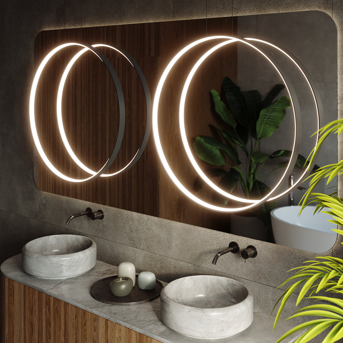 Lampe suspendue Anneau Solis 55 noir 3000K