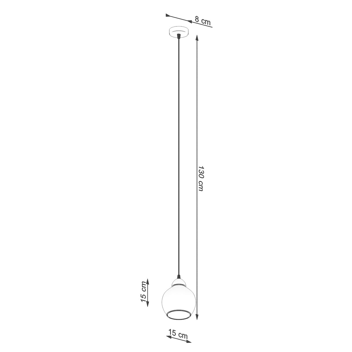 Suspension Cloche en Verre Fumé 1 noir