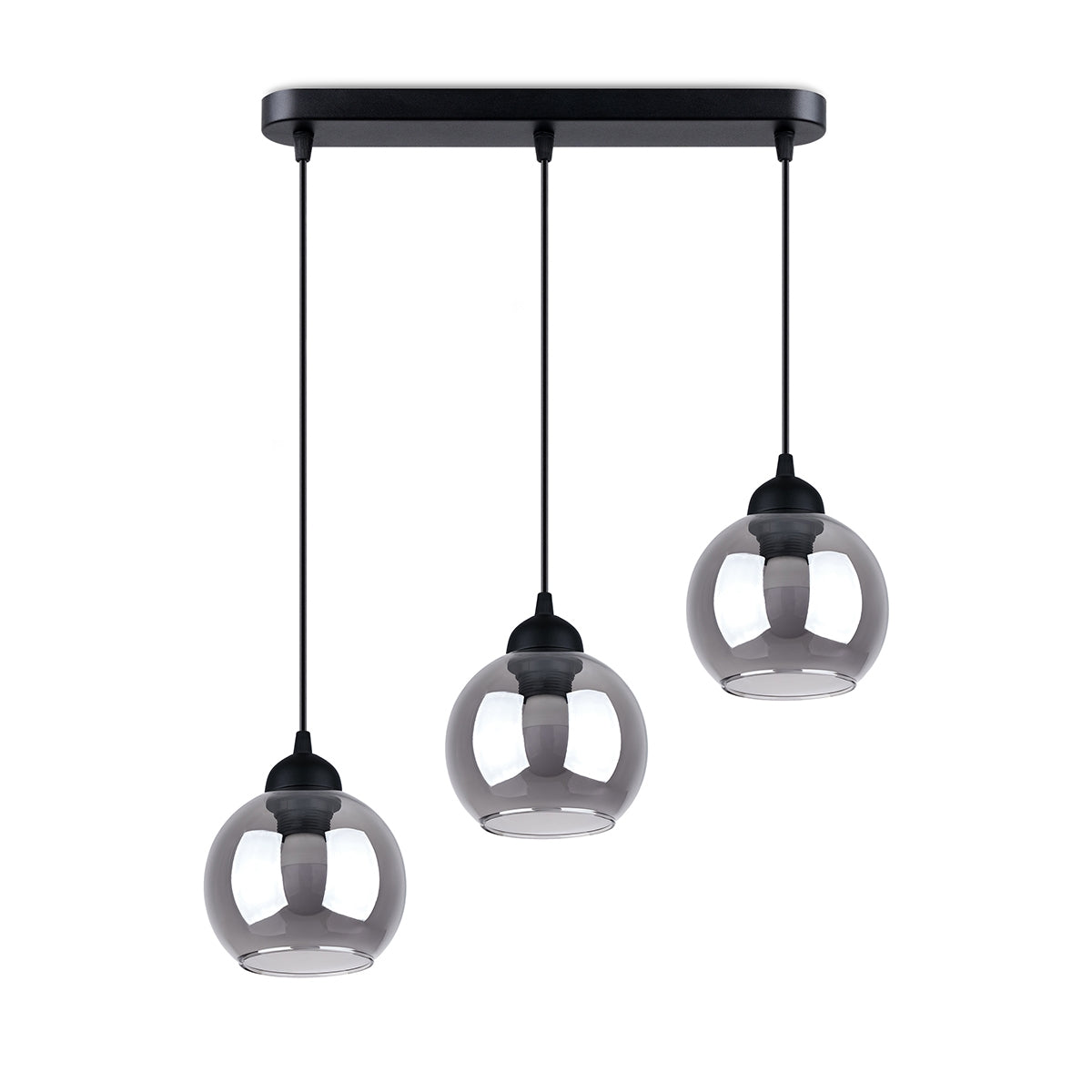 Suspension Cloche en Verre Fumé 3 noir