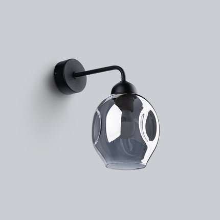 Schwarze Hohlglas-Wandlampe