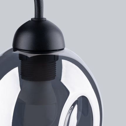 Schwarze Hohlglas-Wandlampe