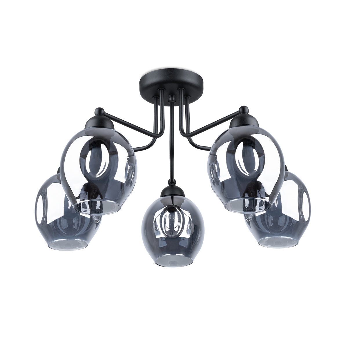 Lustre Verre Creusé 5 noir