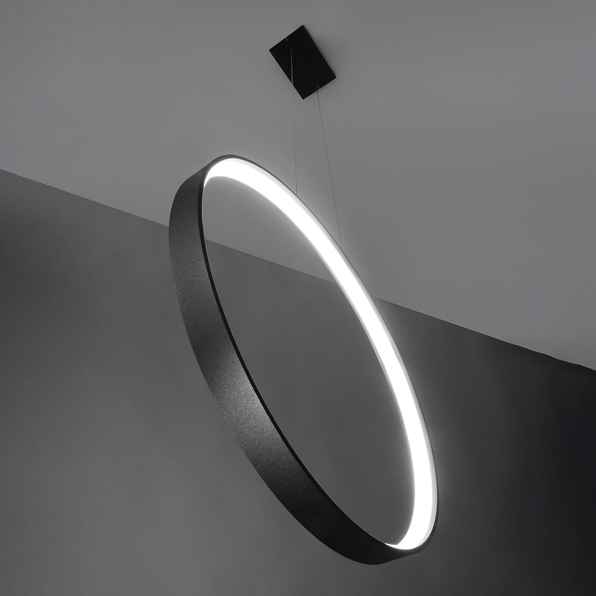 Lampe suspendue Anneau Solis 55 blanc 4000K