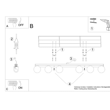 Plafonnier Globe Solis 6 blanc