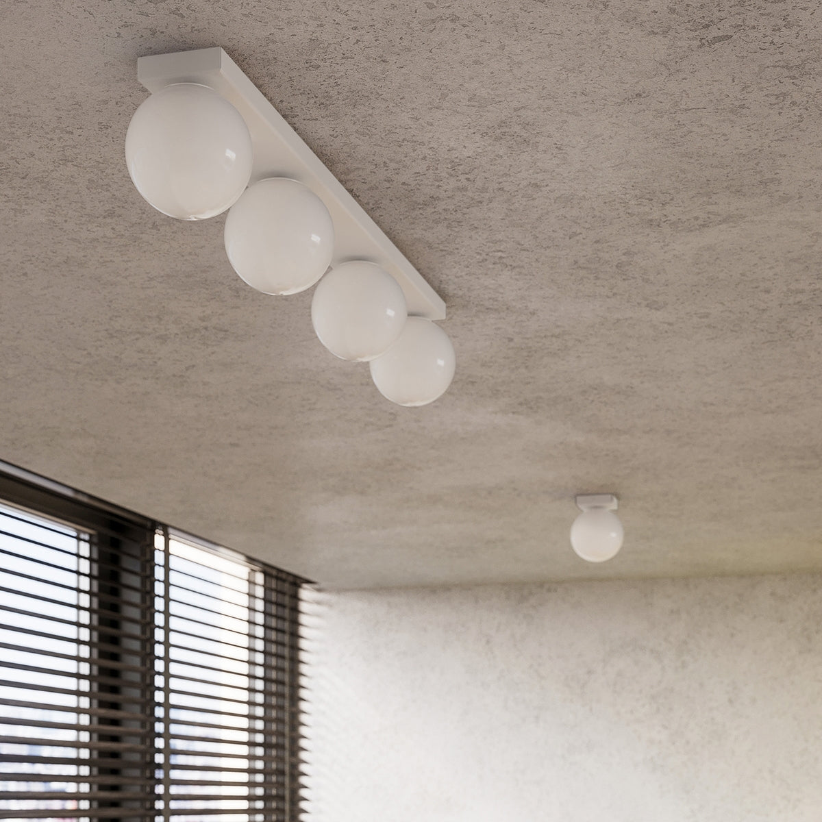 Plafonnier Globe Solis 6 blanc