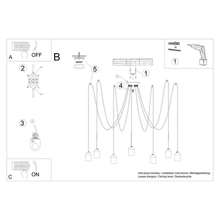 Lámpara de araña de hormigón refinado 7