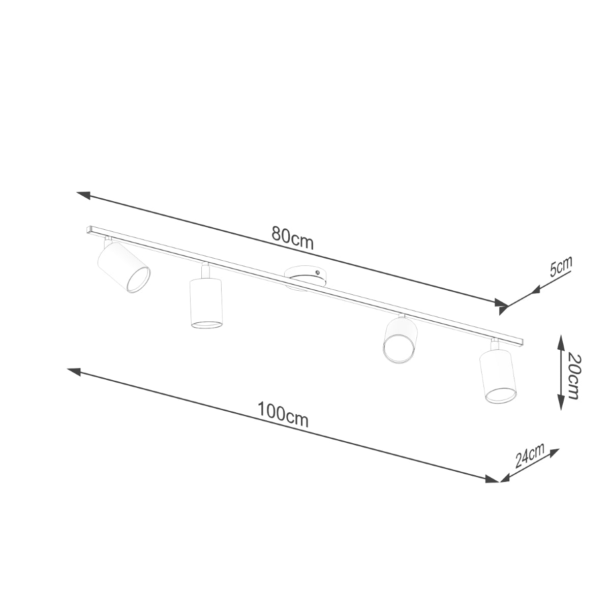 Plafonnier Focus Moderne 4L noir