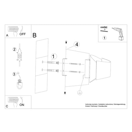 Aplique de pared de diseño fluido negro