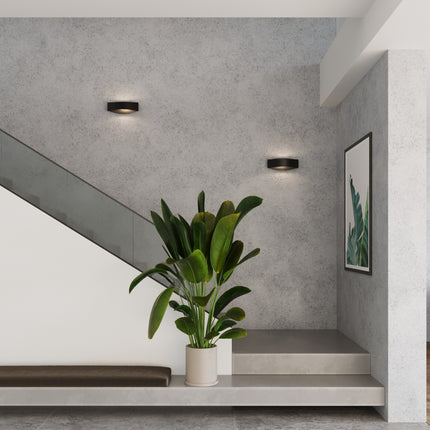 Aplique de pared de diseño fluido negro