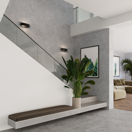 Aplique de pared de diseño fluido negro