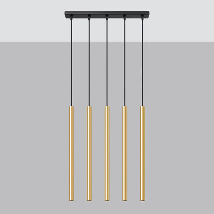 Halo 5L Pendelleuchte, poliertes Gold