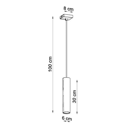 Long Cylinder 1 Chrome Pendant Lamp