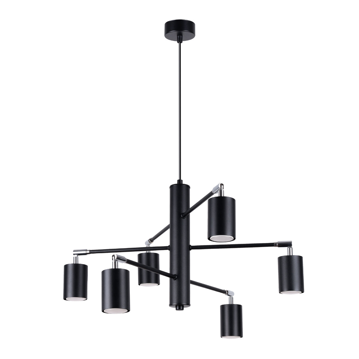 Moderner Focus Kronleuchter 6 Schwarz