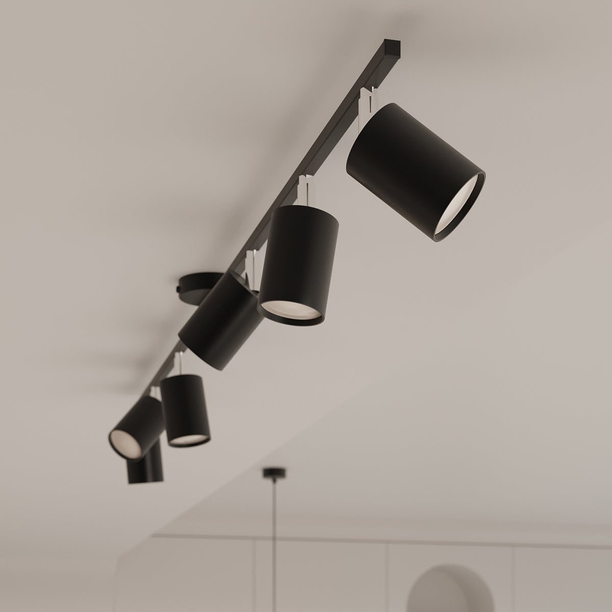 Moderner Focus Kronleuchter 6 Schwarz
