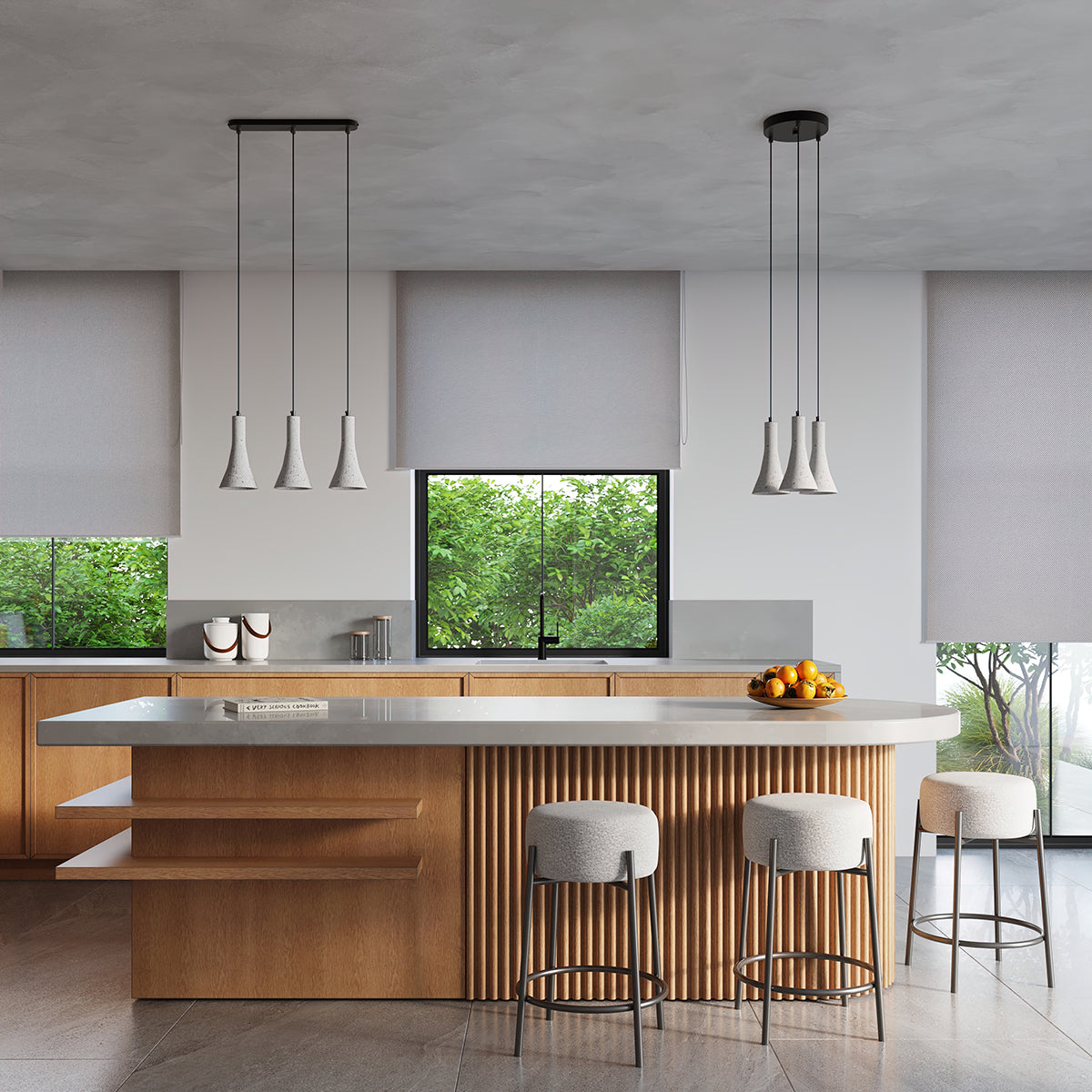 Lampe suspendue Cône Minimaliste 1 béton