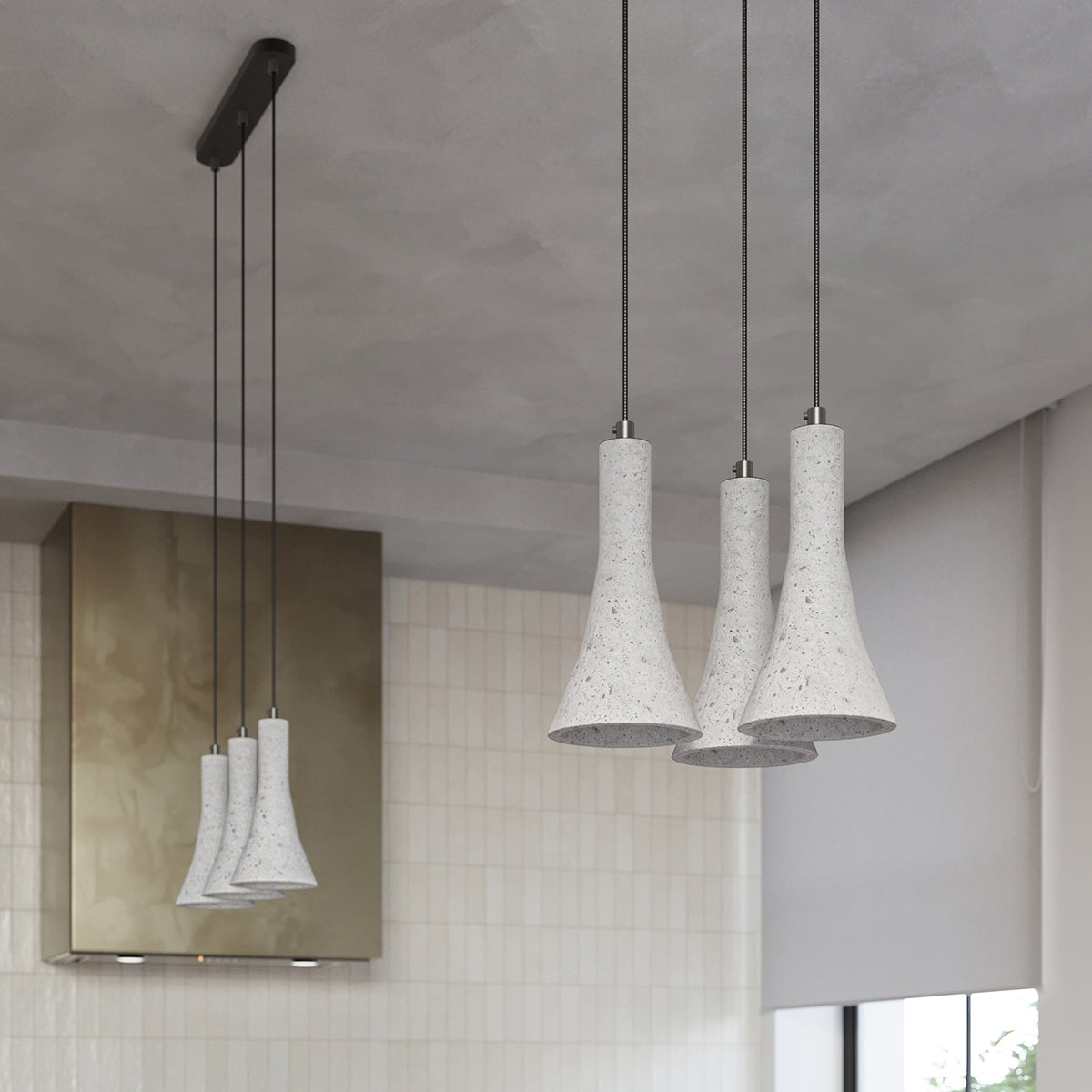 Lampe suspendue Cône Minimaliste 3P béton