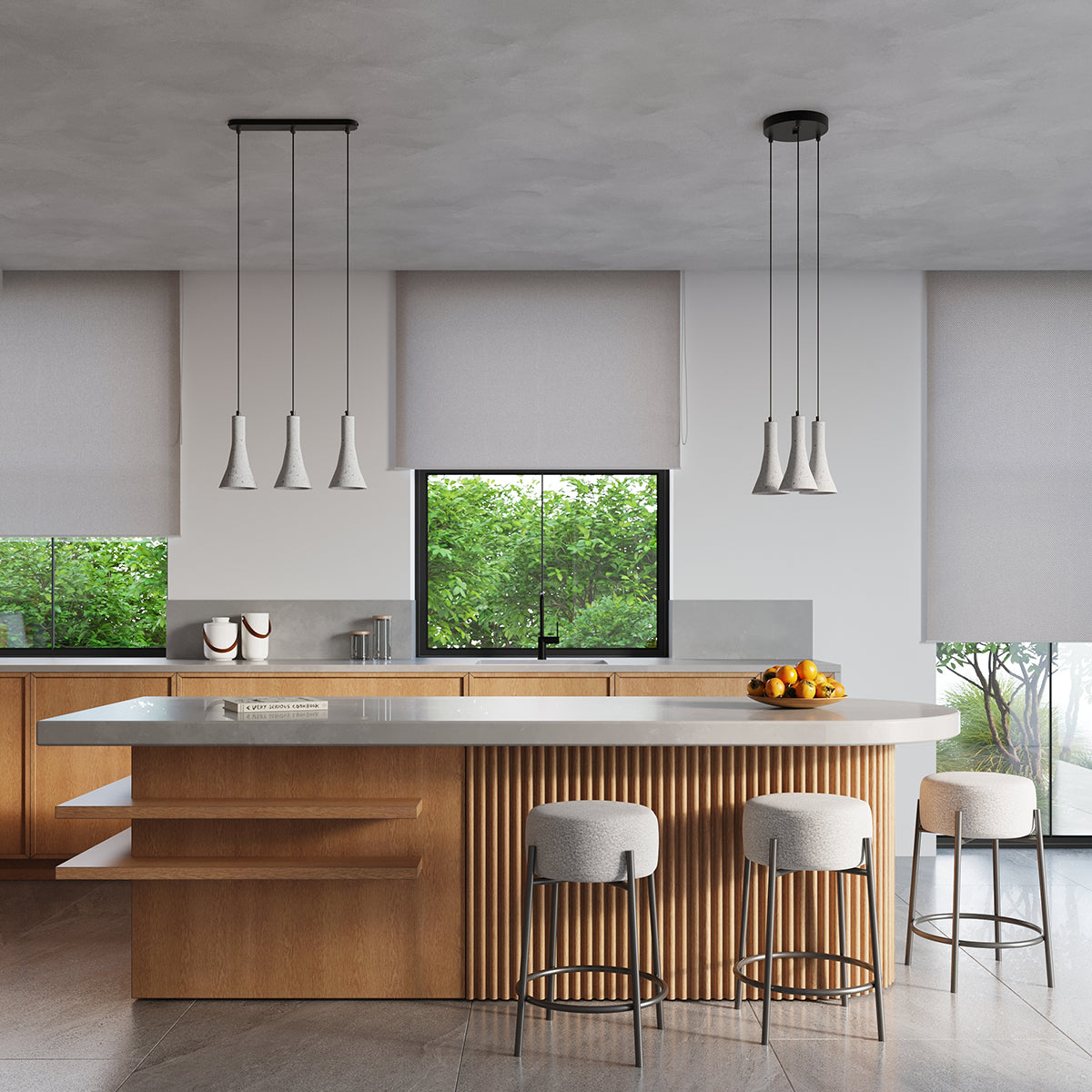 Lampe suspendue Cône Minimaliste 3P béton