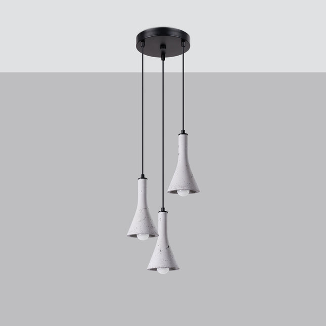 Minimalist Cone 3P concrete pendant lamp