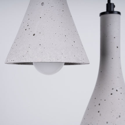 Minimalistische Pendelleuchte Cone 3P aus Beton