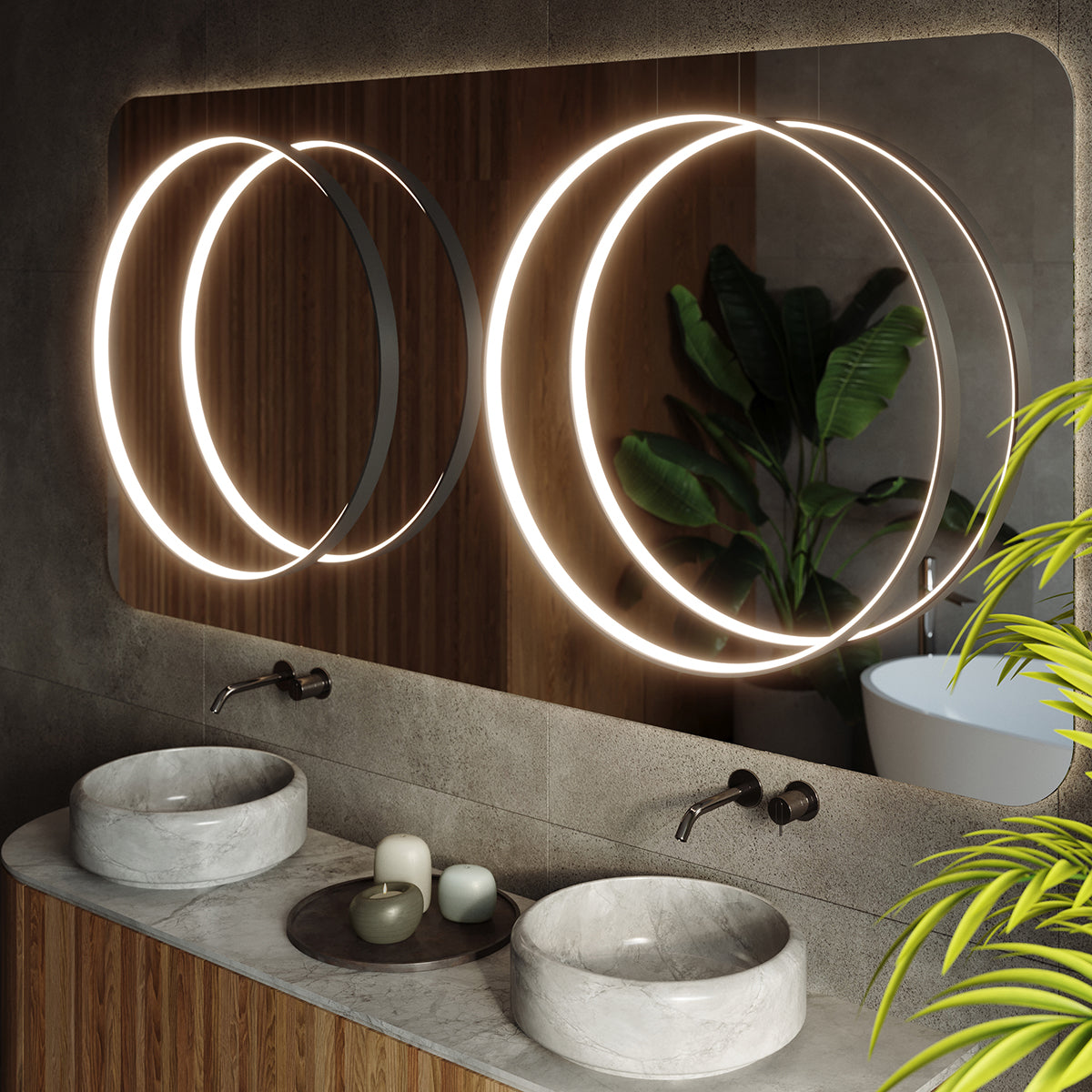 Lampe suspendue Anneau Solis 110 noir 4000K