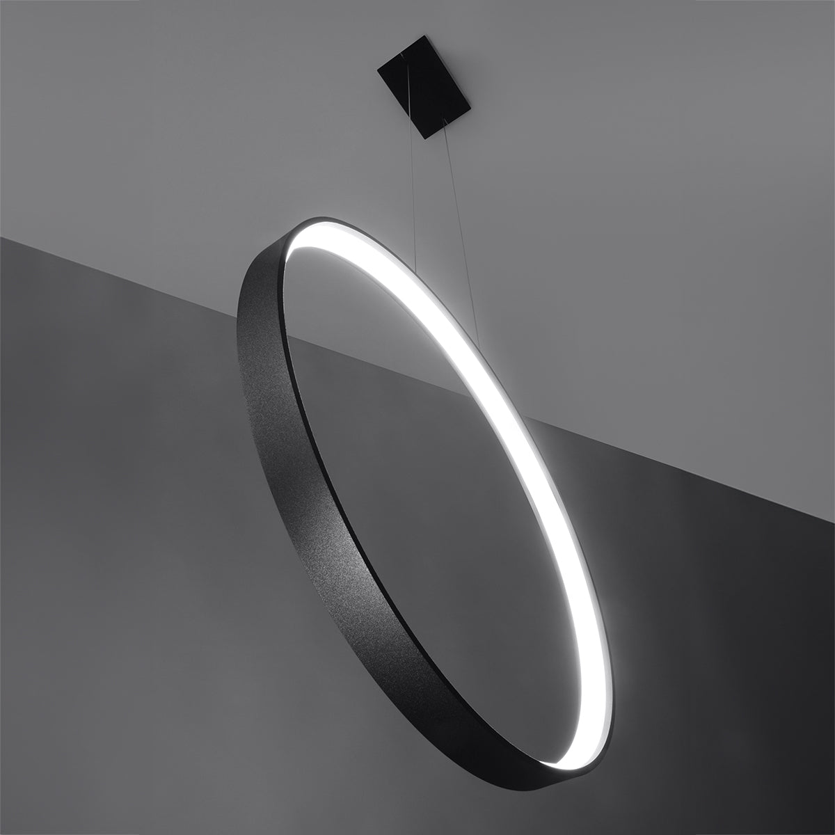 Lampe suspendue Anneau Solis 110 noir 4000K