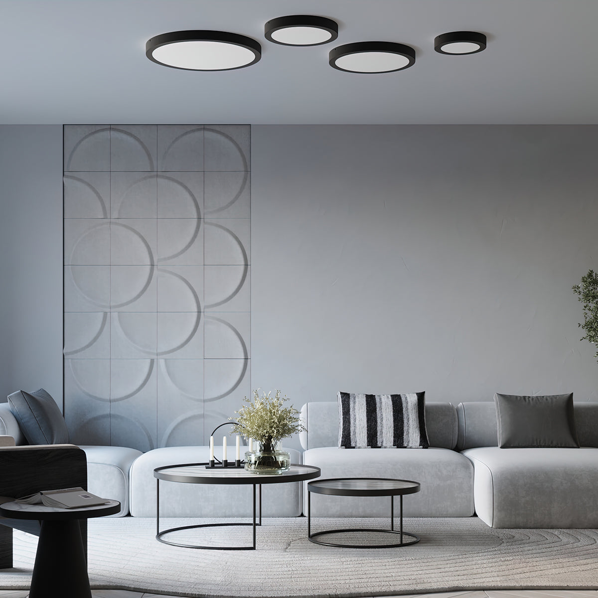 Plafonnier Cercle Moderne 30 blanc LED 3000K