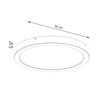 Moderne kreisförmige Deckenleuchte 50 schwarze LED 3000K