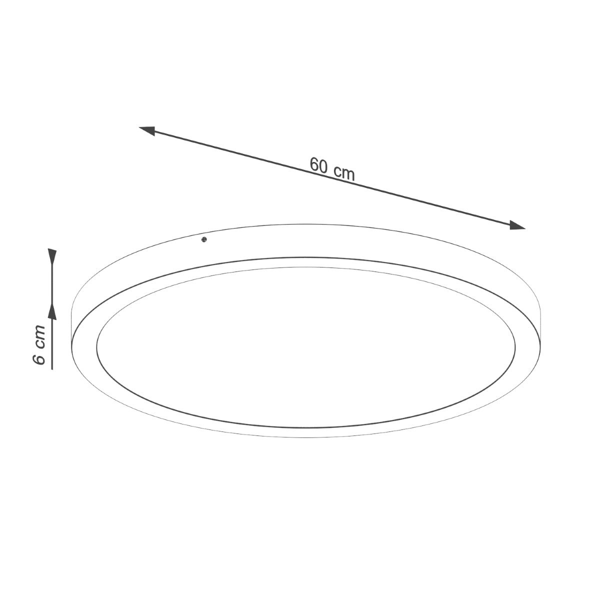 Plafonnier Cercle Moderne 60 noir LED 3000K