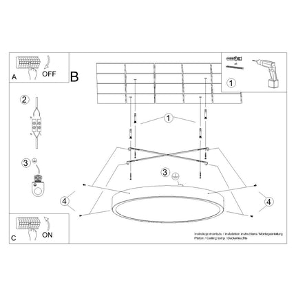 Moderne kreisförmige Deckenleuchte 60 schwarze LED 3000K