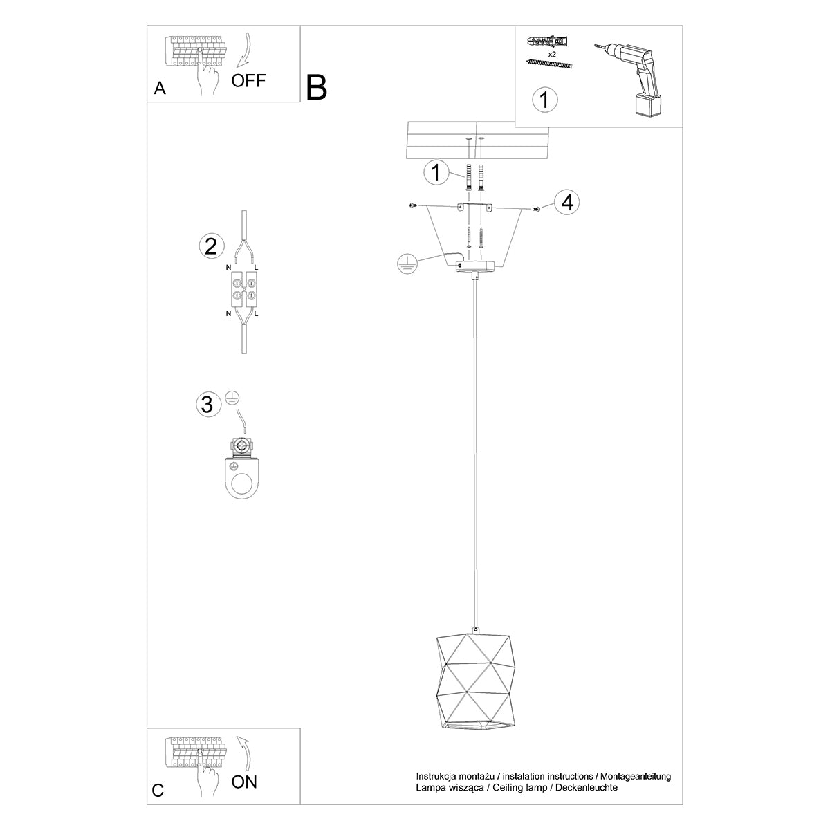Suspension Géométrique en céramique Gobi