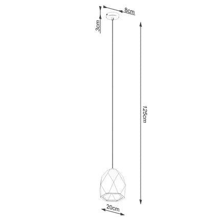 Mintfarbene geometrische Pendelleuchte aus Keramik