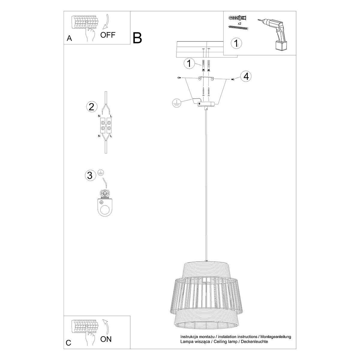 Lampe suspendue Cocon Tissé