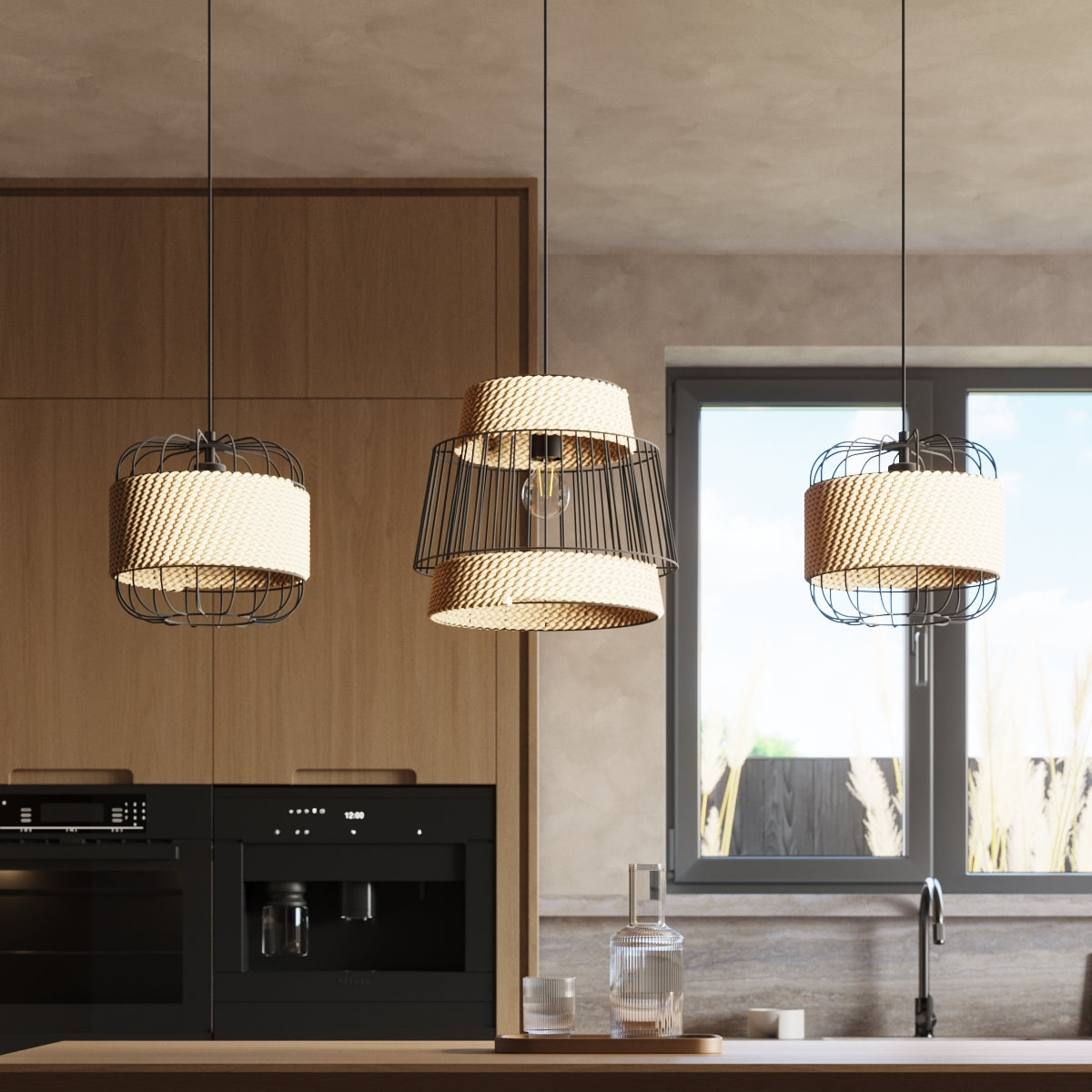 Lampe suspendue Cocon Tissé