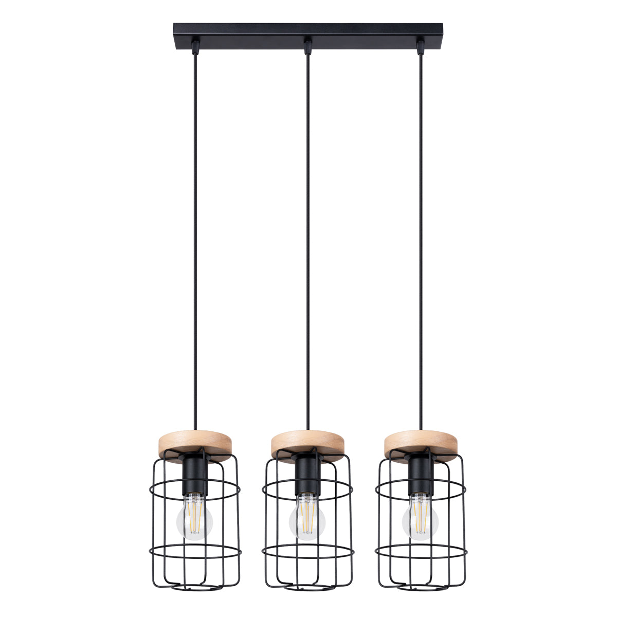 Lampe suspendue Cage Industrielle 3L